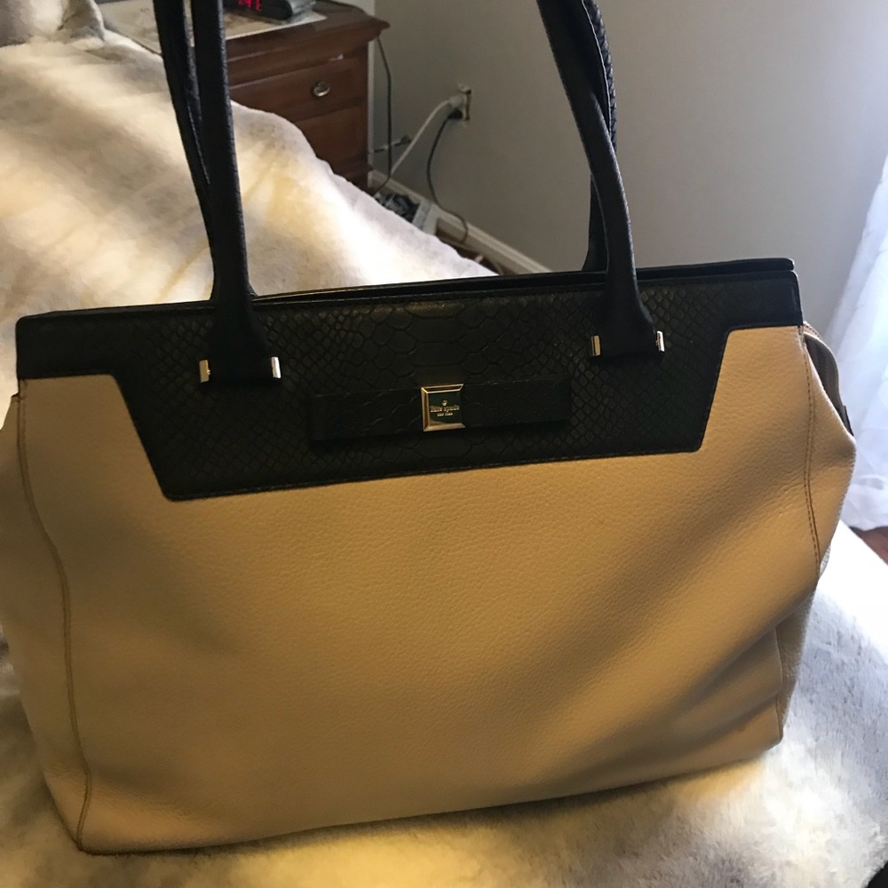 Kate Spade taupe with black tote